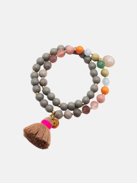 Armband - A25 Mala Twin Colour Grey