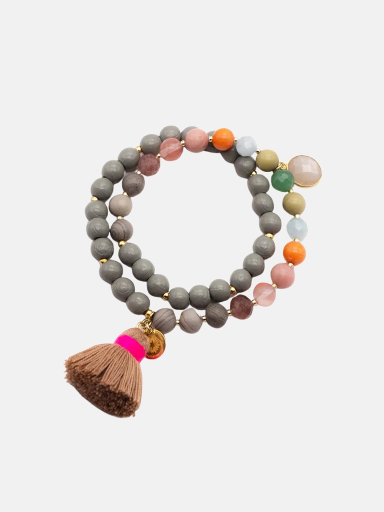 Armband - A25 Mala Twin Colour Grey