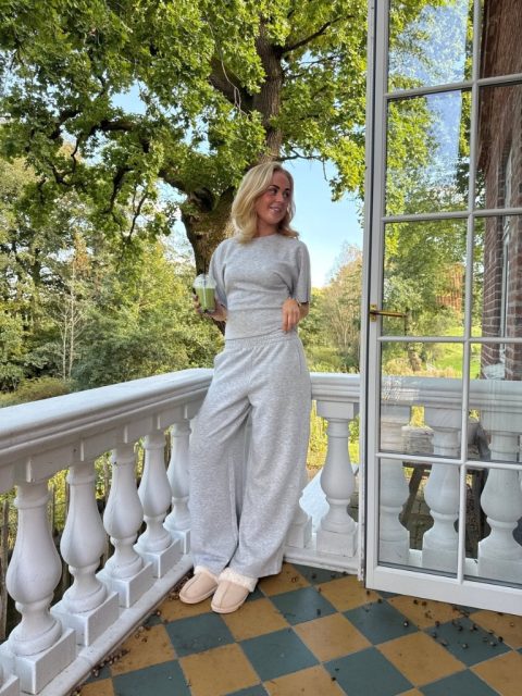 Jogginghose - Riley Barrel Leg, Light Grey Melange