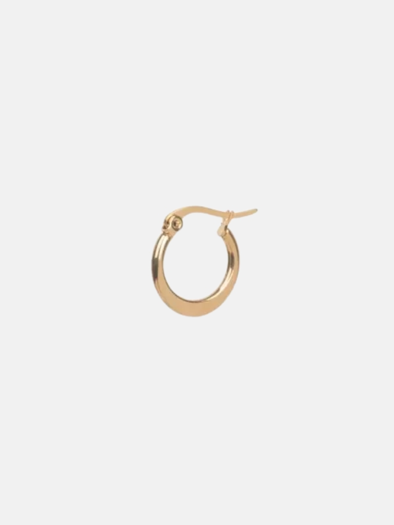 Ohrring - Flat Hoop Gold-Plated (1.5cm Single)