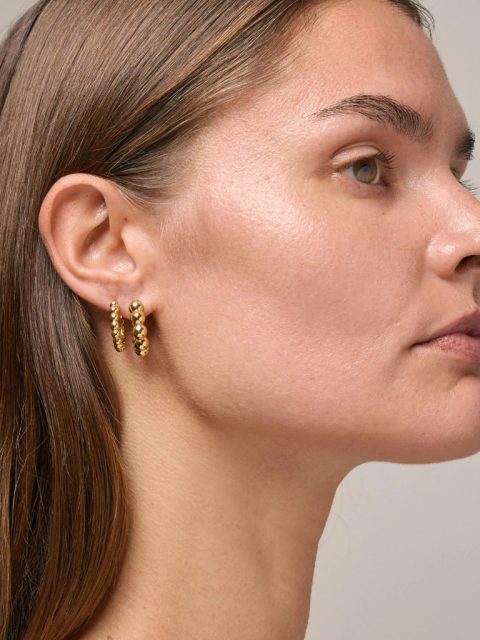 Alternative view of Ohrringe - Hoops Ball Large, Gold