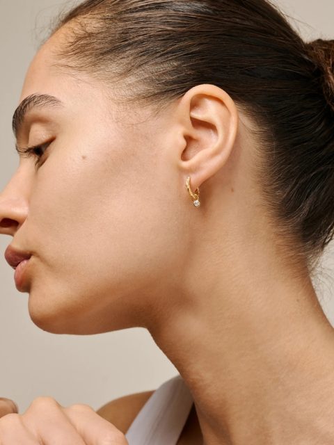 Alternative view of Ohrringe - Hoops Belle CZ, Gold