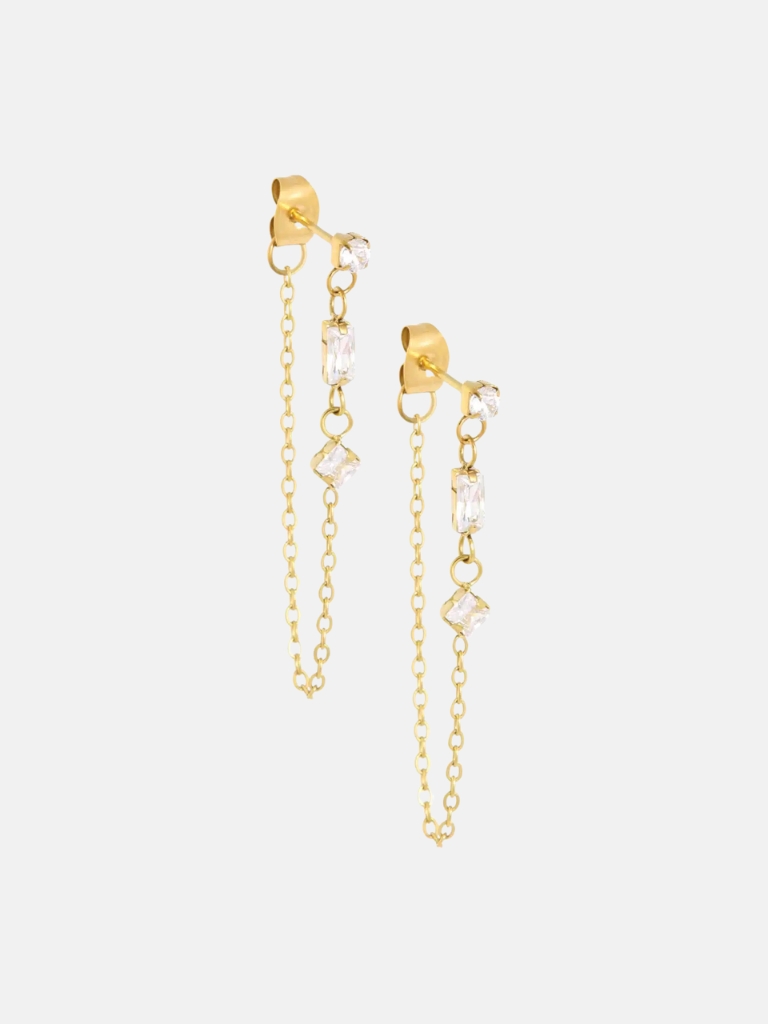 Ohrstecker - Chain Studs With Strass