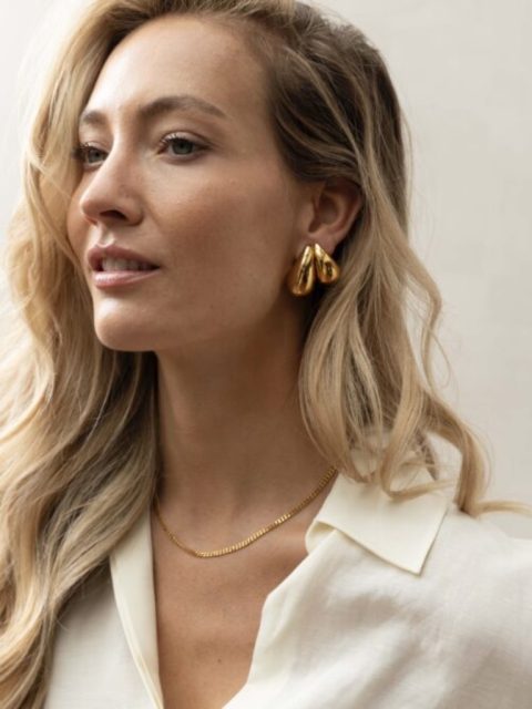 Alternative view of Ohrstecker - Gold-Plated Drop (Small 2.5cm)