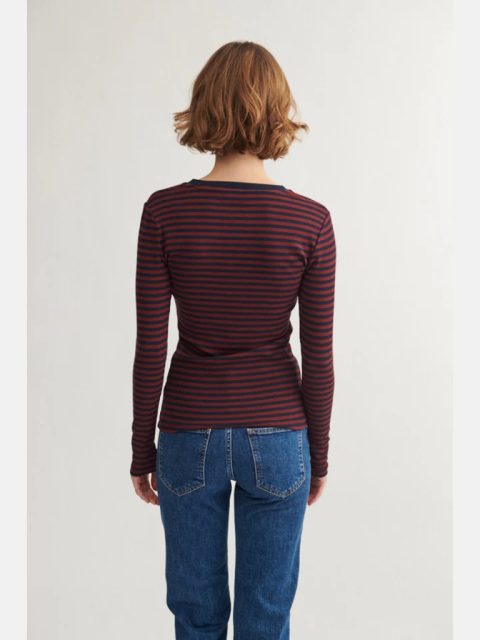 Alternative view of Shirt - Ludmilla LS,  Bordeaux truffle / Sky captain