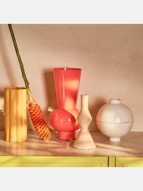 Alternative view of Vase - Keiko, peach pink
