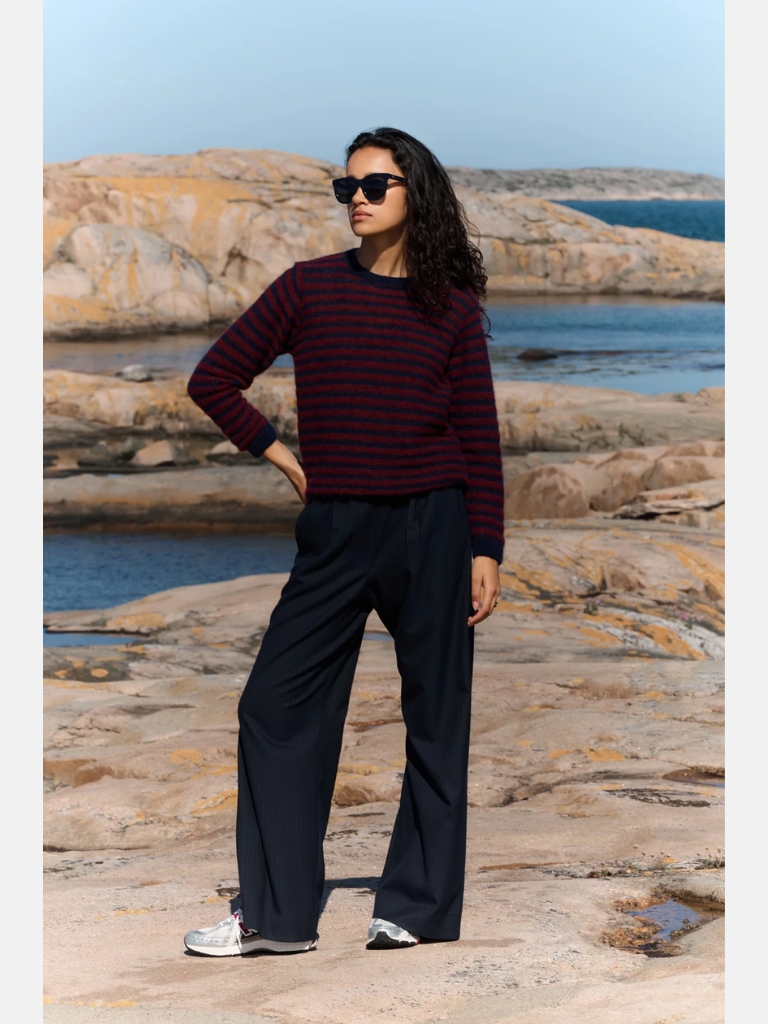 Pullover - Gwen Thin Stripe, Wine – Bild 3