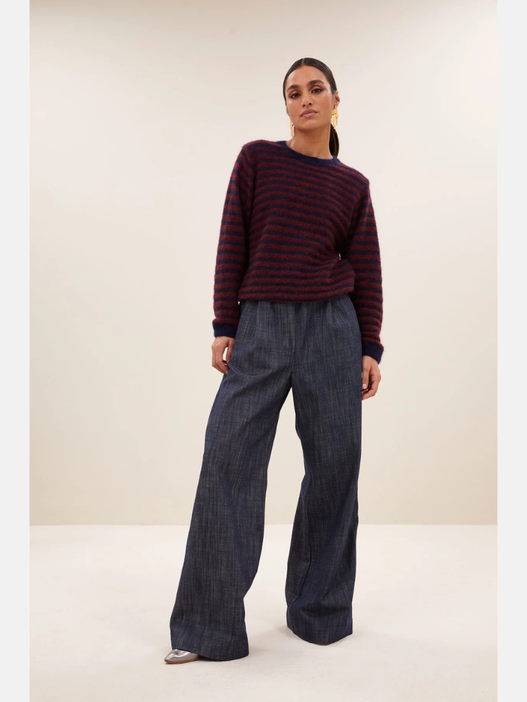 Pullover - Gwen Thin Stripe, Wine – Bild 4