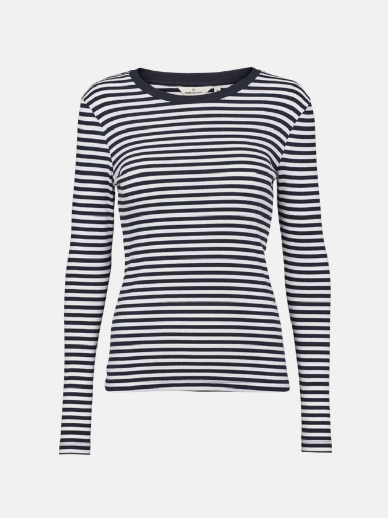 Shirt - Ludmilla LS, Sky Captain / Bright White