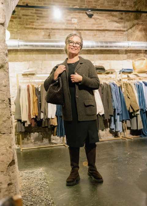 Monochrome dress look