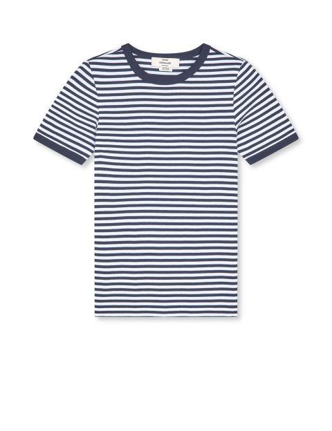 T-shirt - Grace Stripe June, SS, Sky Captain-White