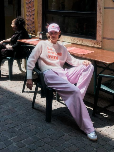 Alternative view of Pullover - Jacquard, off white/ peach jacquard