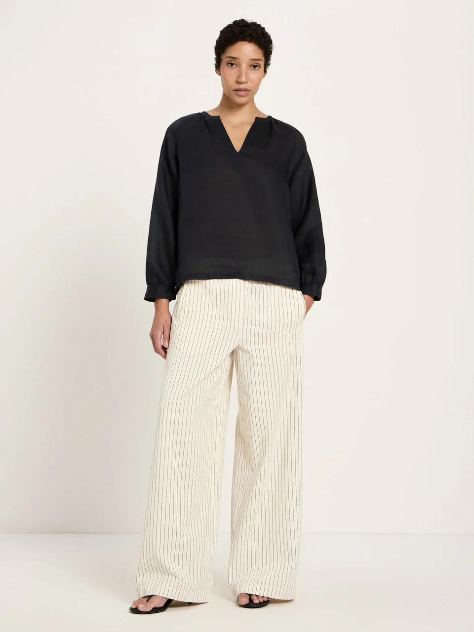 Bluse - 3/4 Arm aus Ramie, onyx – Bild 5