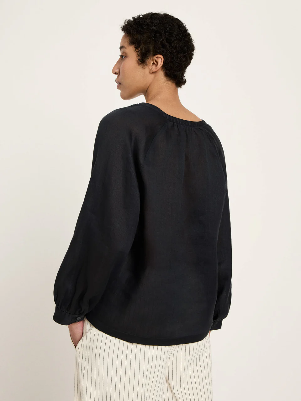 Bluse - 3/4 Arm aus Ramie, onyx – Bild 4