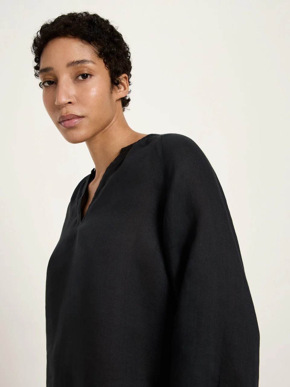 Bluse - 3/4 Arm aus Ramie, onyx – Bild 3