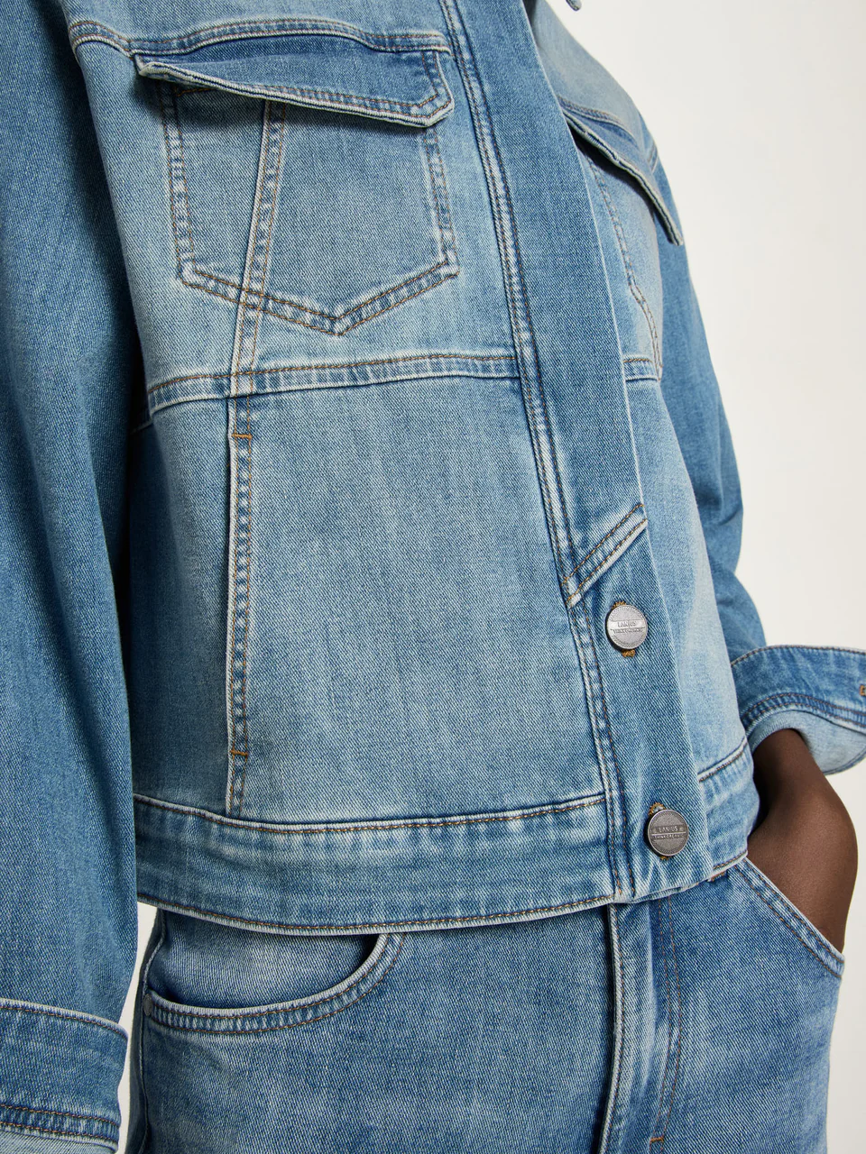 Jacke - Jeansjacke GOTS, stonewash blue denim – Bild 3