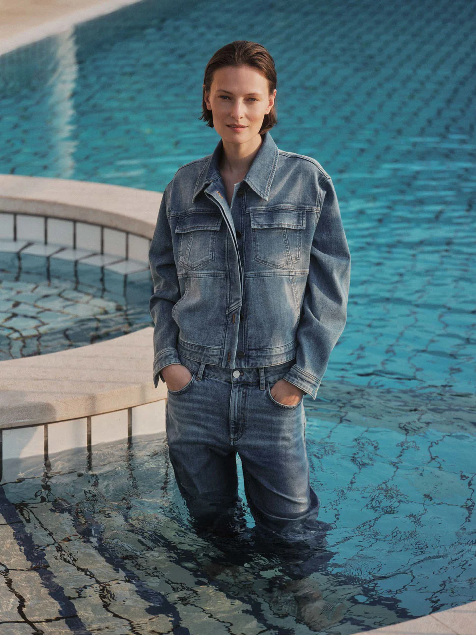Jacke - Jeansjacke GOTS, stonewash blue denim – Bild 2