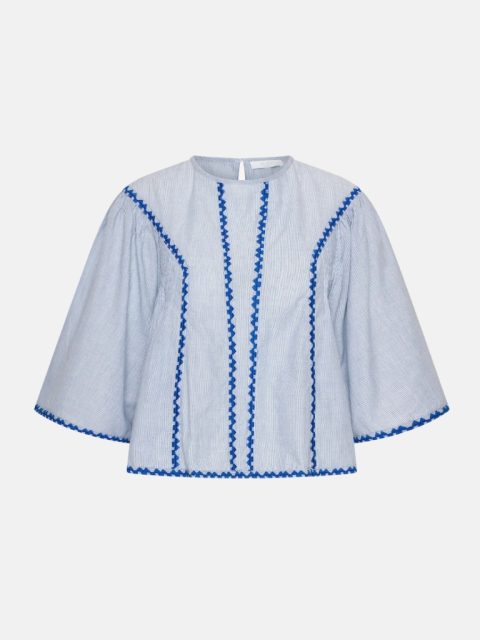 Alternative view of Bluse - Davine Pinstripe, Blue Pin Stripe
