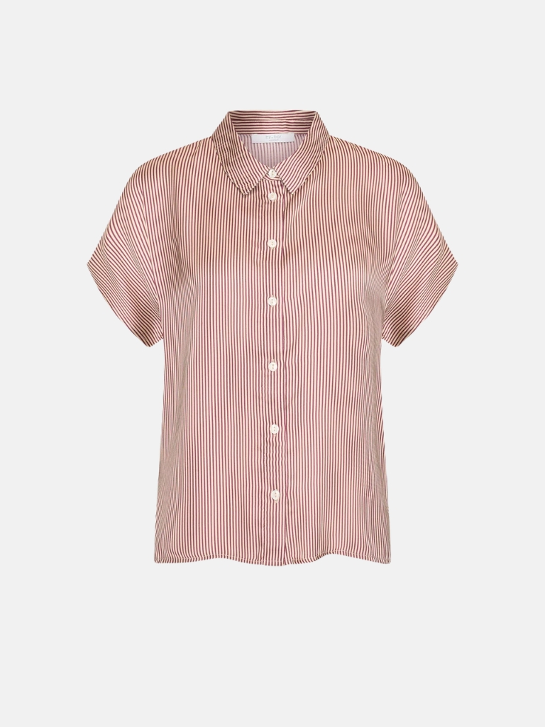 Bluse - Karly viscose stripe, wine stripe