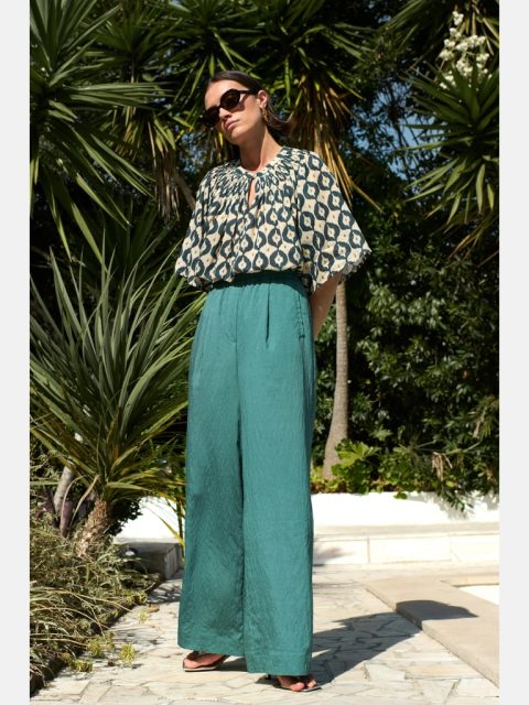 Alternative view of Hosen - Celin stripe, vintage green