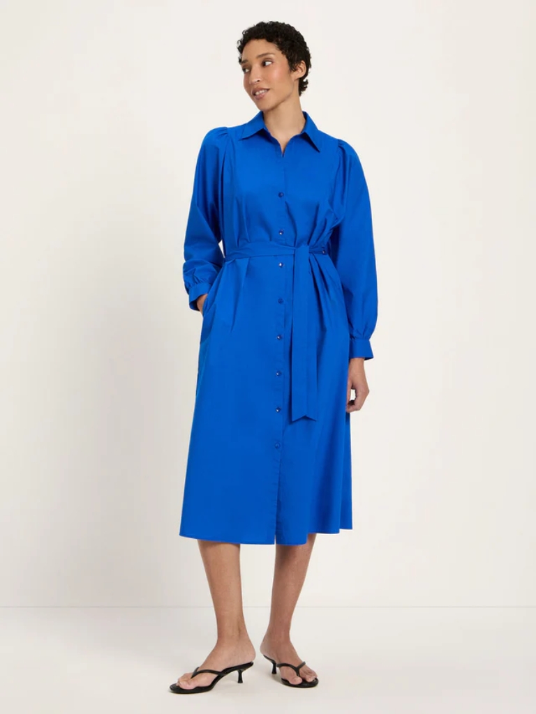 Kleid - Kleid mit Kräuseln GOTS, lapis – Bild 2