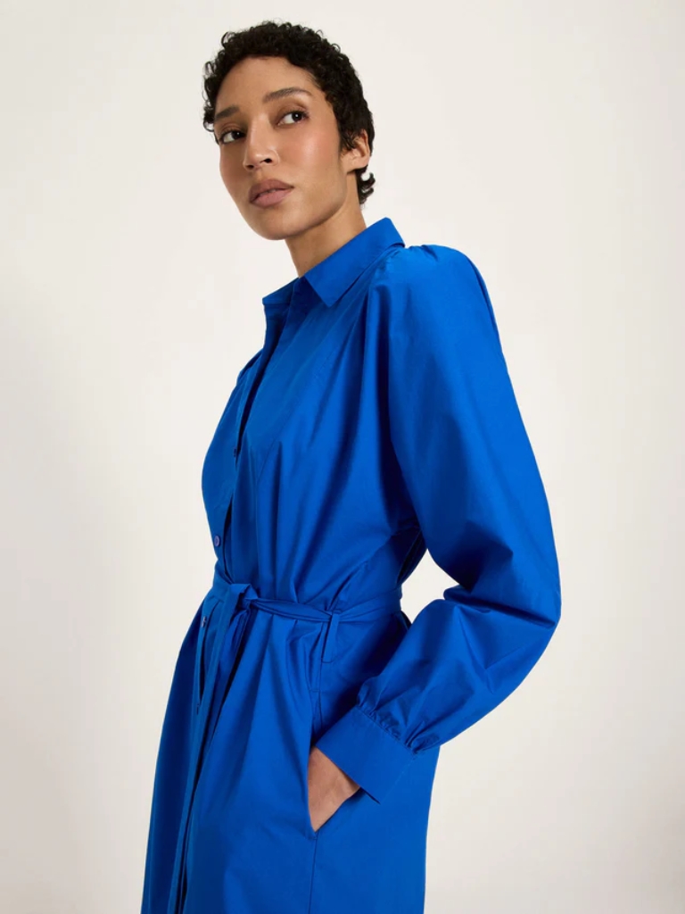 Kleid - Kleid mit Kräuseln GOTS, lapis – Bild 4