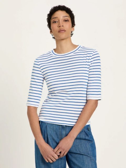 Alternative view of Shirt - Halbarmshirt GOTS, white/ lapis