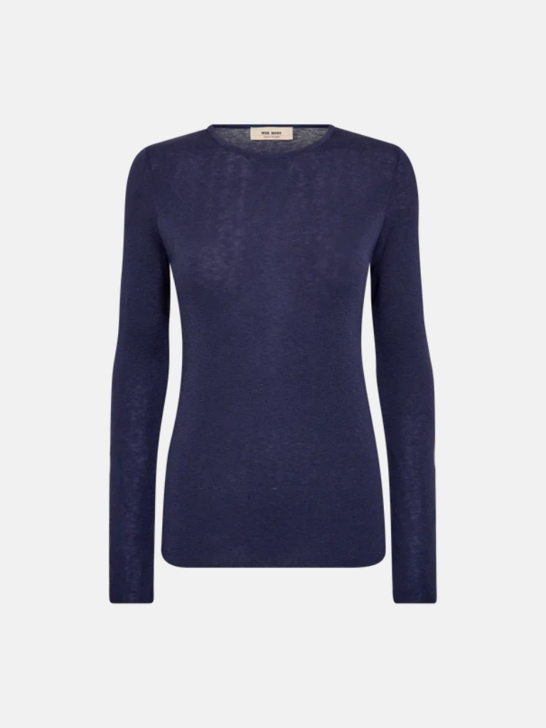 Langarmshirt - MMBouch O-neck Knit, Crown Blue