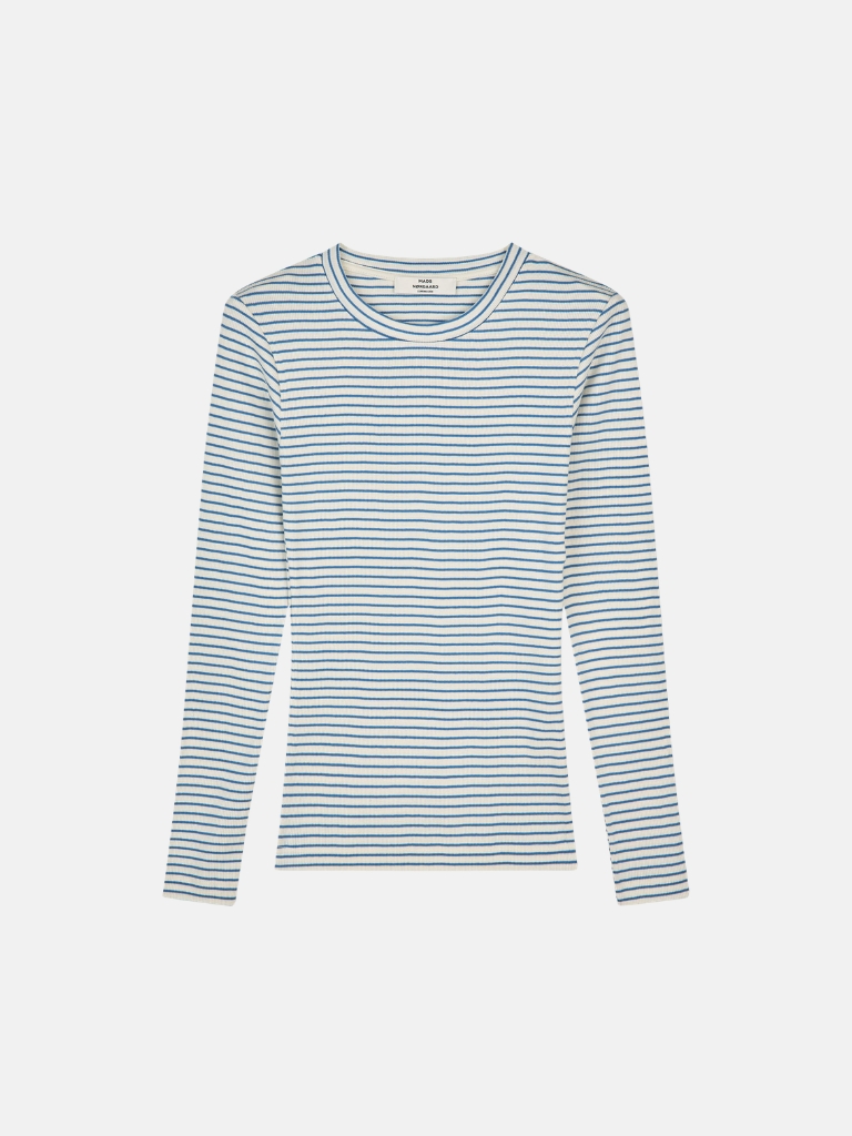 Langarmshirt - Stripe Tuba Tee LS, Vanilla Ice/Bright Cobalt