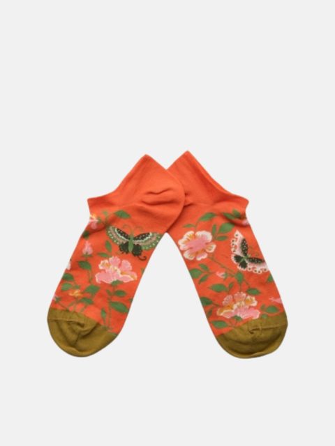 Socken - Orange Butterfly Ankle