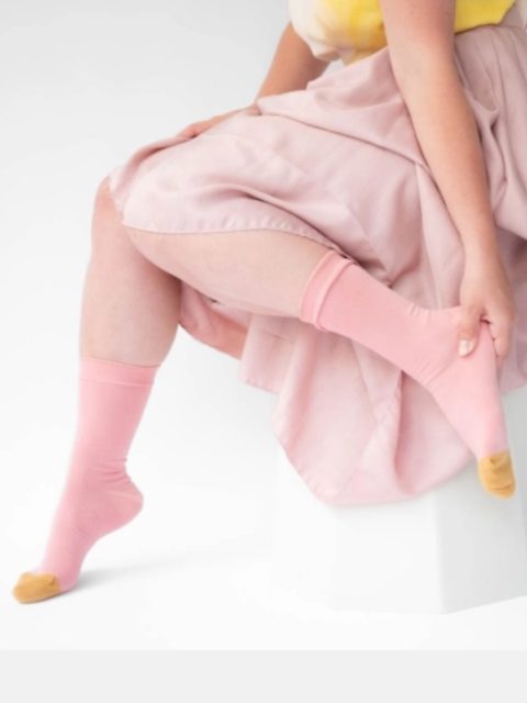 Alternative view of Socken - Plain Peach Pink