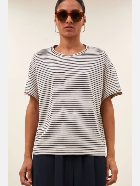 Alternative view of Top - Mace small stripe top, admiral blue stripe