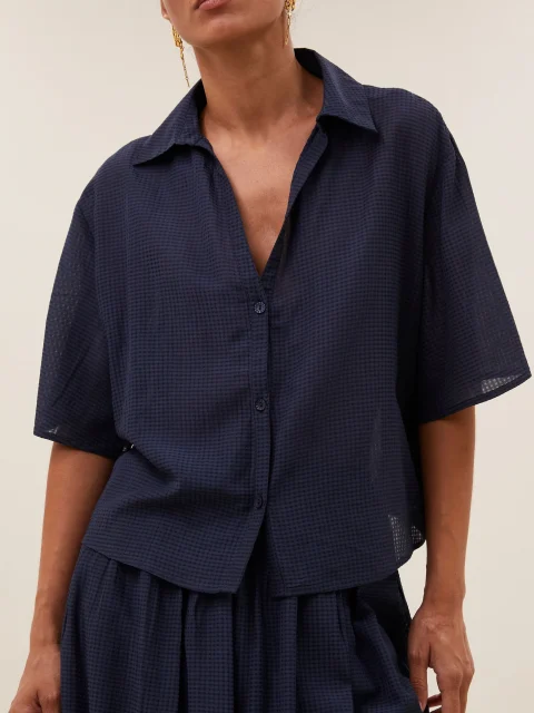 Bluse - Kick, navy blue
