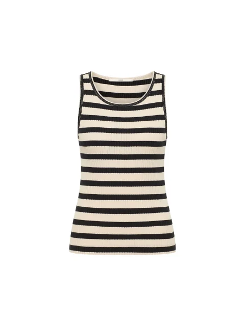 Alternative view of Top - Tanktop mit Streifen GOTS, black/creme