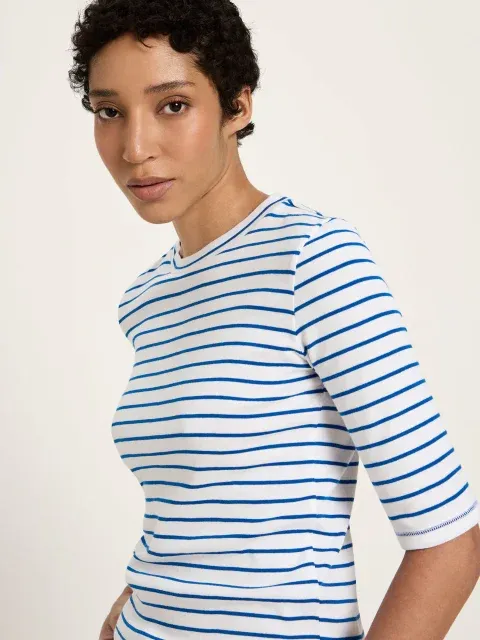 Alternative view of Shirt - Halbarmshirt GOTS, white/ lapis