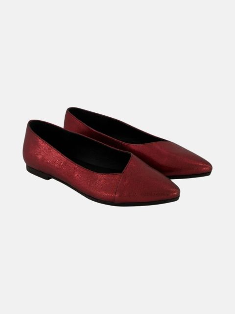 Alternative view of Ballerina - leather metallic, very berry