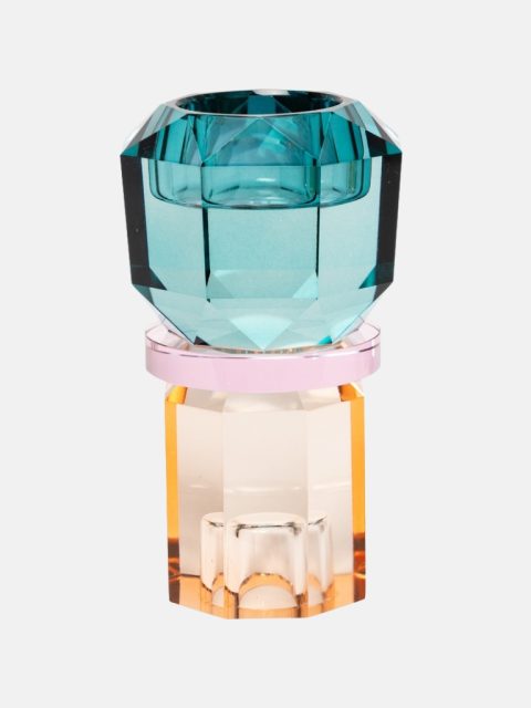 Alternative view of Kristallhalter - Petrol / Pink / Pfirsich