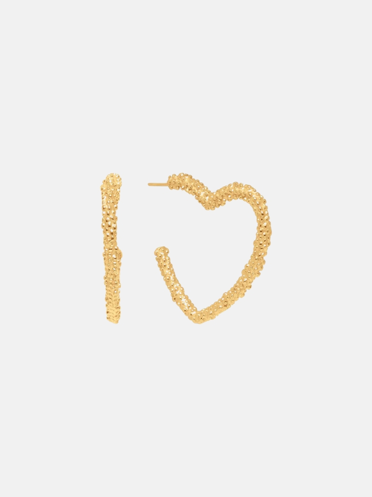 Ohrringe - Annemone Heart, Gold Plated