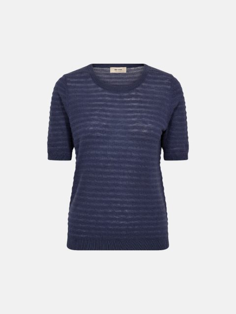 Shirt - MMBouch Dotty SS Knit, Crown Blue