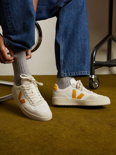 Sneakers - V-90, O.T. Leather, White Safran