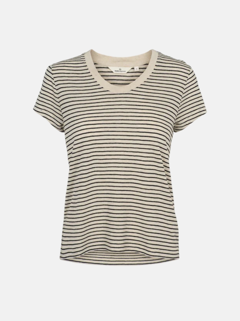 T-Shirt - Ashly SS Tee, Birch/Black