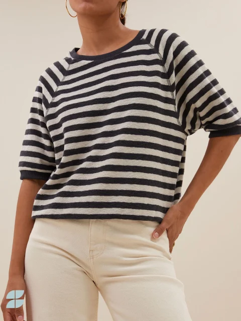 Shirt - Neva Slub Stripe, Jet Black