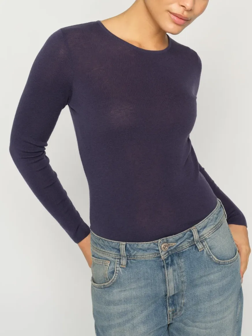 Langarmshirt - MMBouch O-neck Knit, Crown Blue