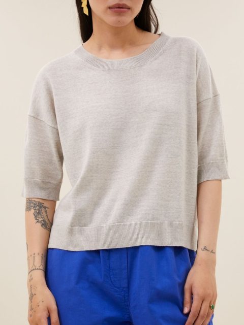 Pullover - Holly SS, Light Grey Melee