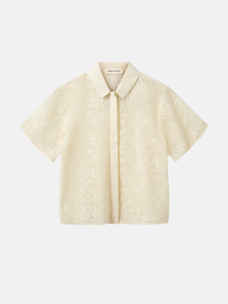 Shirt - CarmelaSW Crochet Lace, Cream White