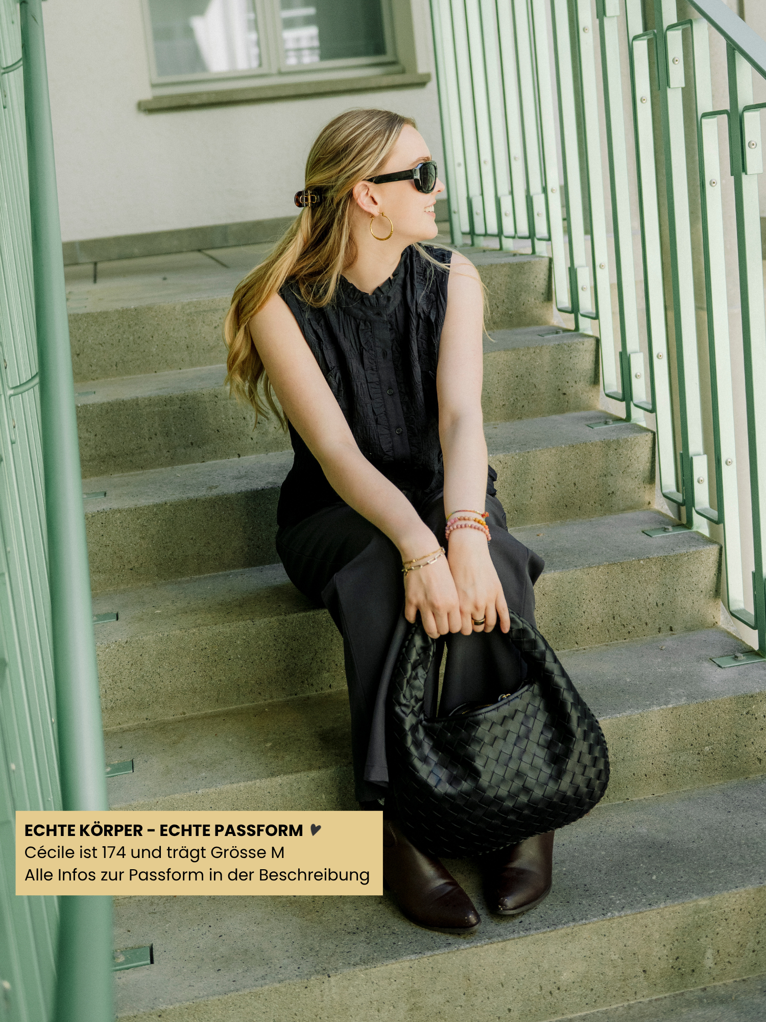 Bluse - Sloane, Noir – Bild 5