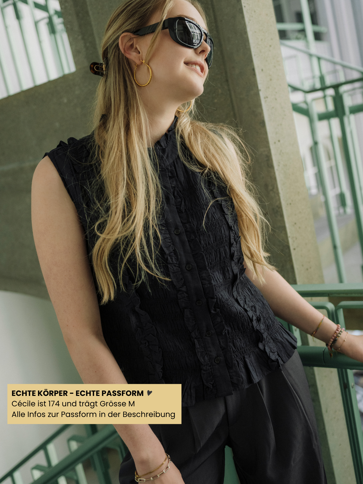 Bluse - Sloane, Noir – Bild 4