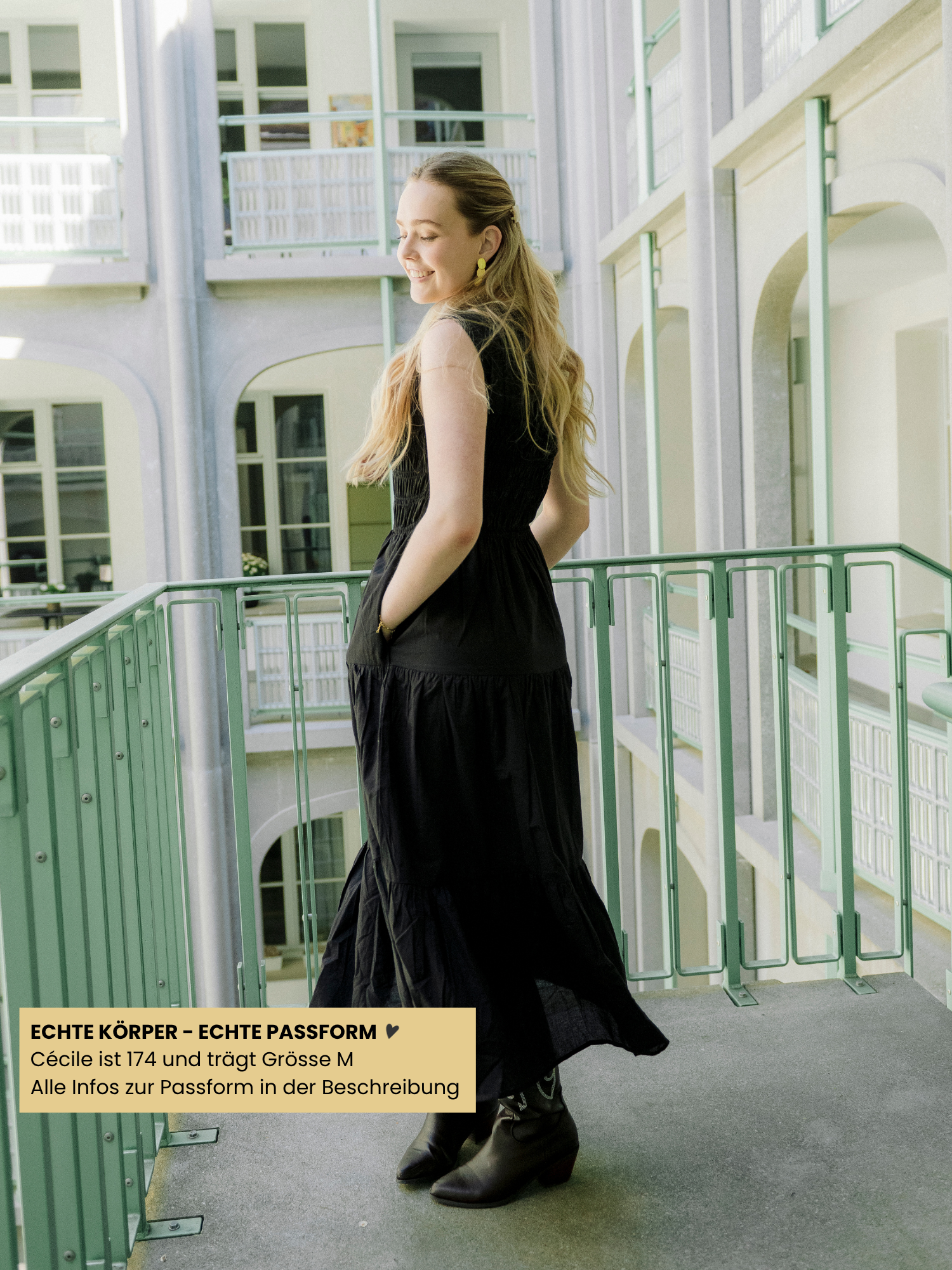 Kleid - Odama Midi, Noir – Bild 3