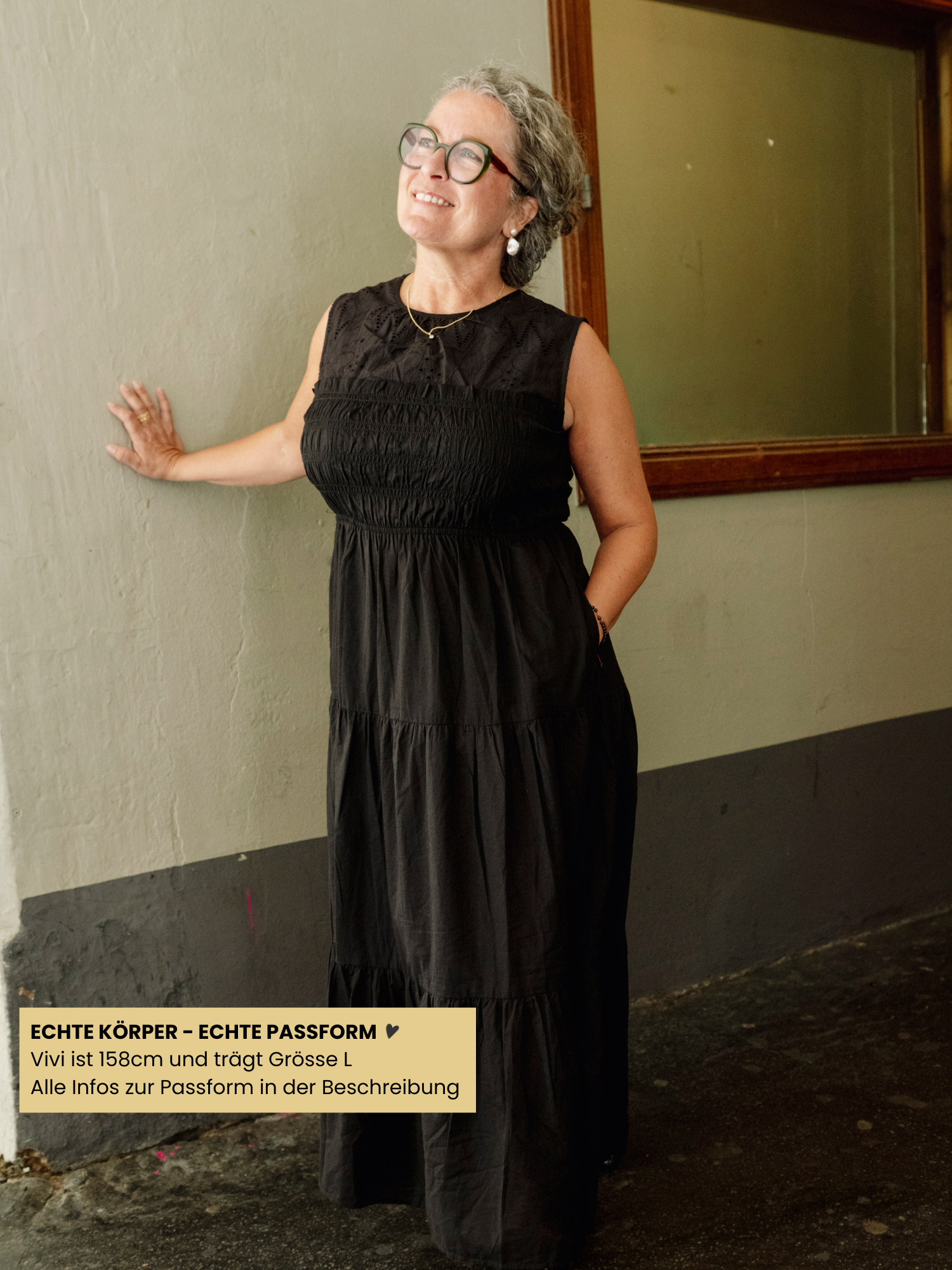 Kleid - Odama Midi, Noir – Bild 4
