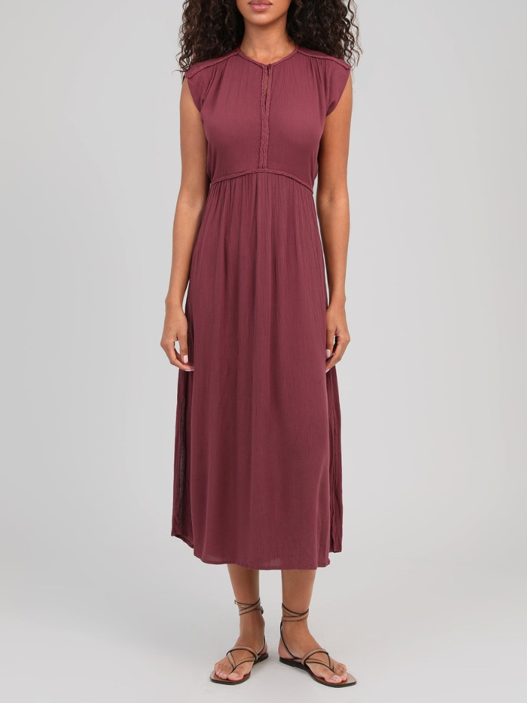 Kleid - Owestina Long, Raisin